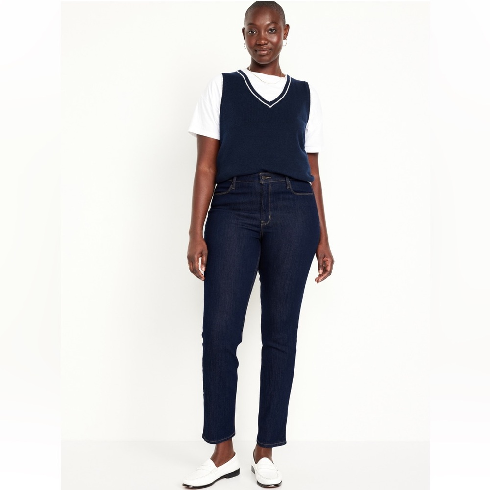 Old Navy Women’s High-Waisted Straight Ankle Jeans NWT $35 Size 14
